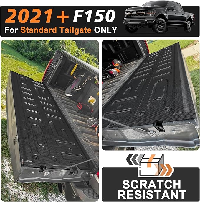 TripleAliners Tailgate Mat Compatible with Ford F-150 2021-2025 Accessories Truck Tailgate Liner All-Weather Protector Cargo Cover Custom Fit for F150 (Not Fit Work Surface or Pro Access Tailgate)