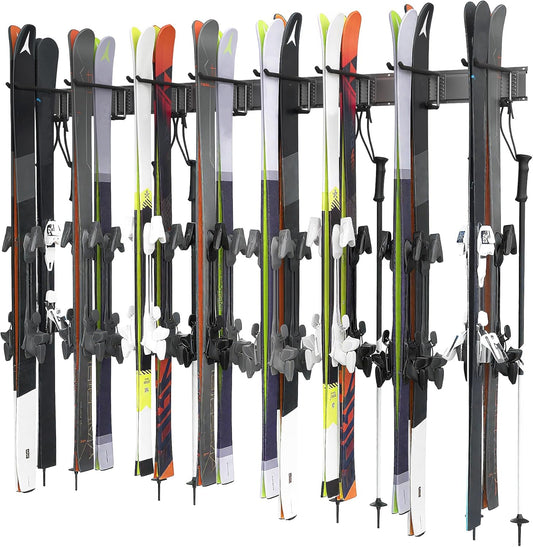 Ultrawall Ski Rack, Wall Mounted Ski Storage for Garage Storage Organizer System, 16 Pairs of Skis Holder for Home Shed, Holds Up to 600lbs