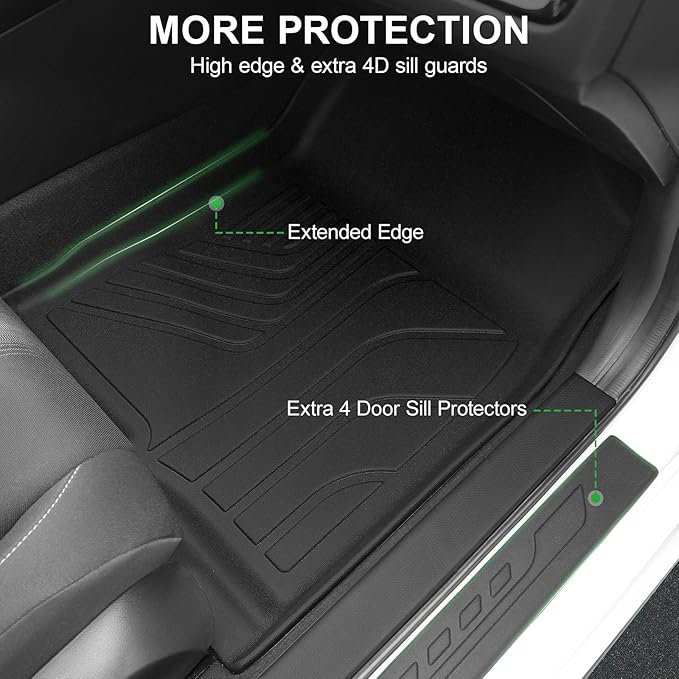 Floor Mats for 2022-2025 2026 Honda Civic Sedan Hatchback Si (Include Sport, Not for Hybrid), 2nd Row with&w/o USB Port, for Acura Integra 2023-2025, All Weather Car Floor Liners Civic Sport