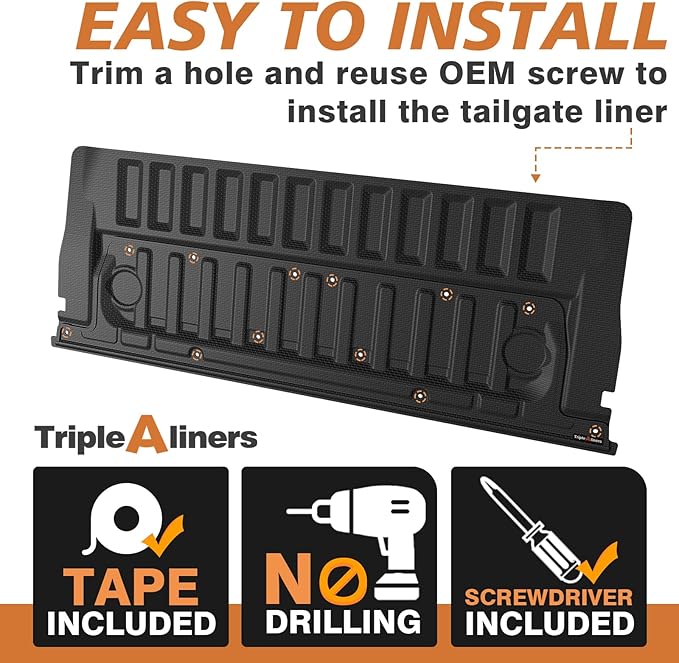 TripleAliners Tailgate Mat Compatible with Ford Ranger 2025 2024 Accessories Truck Tailgate Liner Bed Cover All-Weather Protector Cargo Cover Custom Fit for Ranger