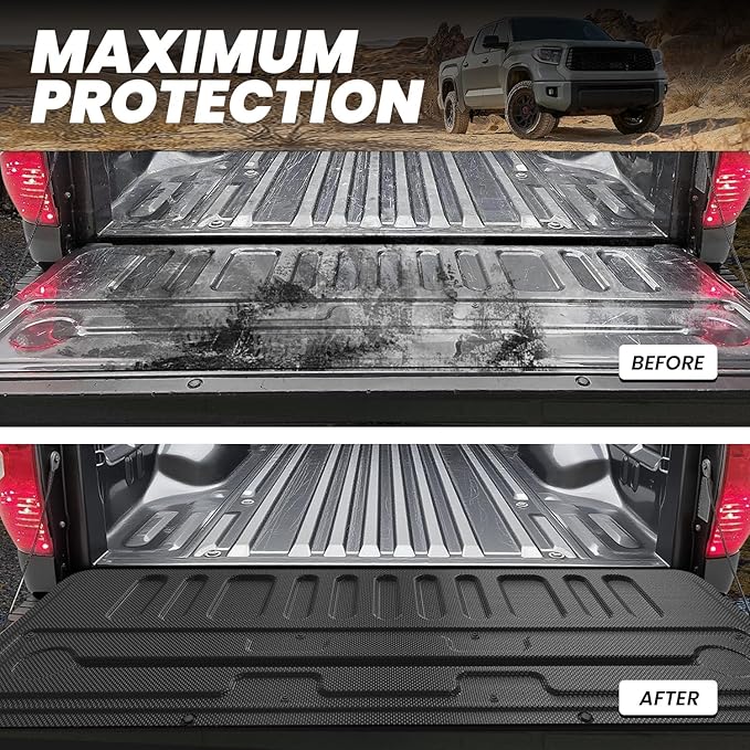 LASFIT Tailgate Mat for Toyota Tundra 2007-2021 (Not Fit Drop-in Liners), All Weather Truck Tailgate Liner for Tundra TPE Tailgate Protector Liner Tundra 2007-2021 Accessories, Black