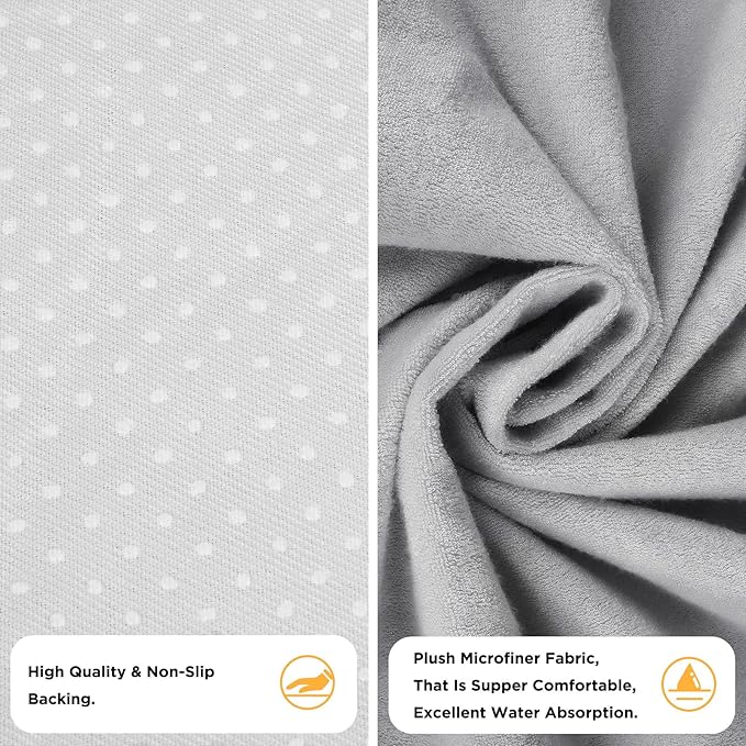 Waterproof Seat Cover Towel, 2PCS Premium Sweat Carseat Protector, Perfect for Universal Anti-Slip Car Truck SUV Seat, Great for Surfing Yoga Gym Workout, Gray