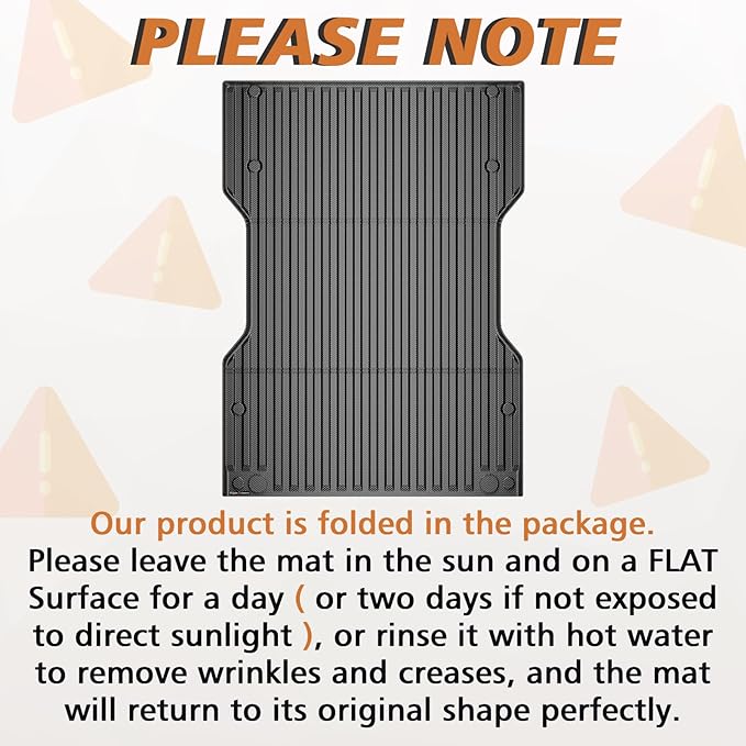 TripleAliners Truck Bed Mat Compatible with 2024 2025 2026 Toyota Tacoma Accessories 6FT Vehicle Perfectly Flush All Weather Protection TPE Heavy Duty Pickup Car Bed Cargo Mat