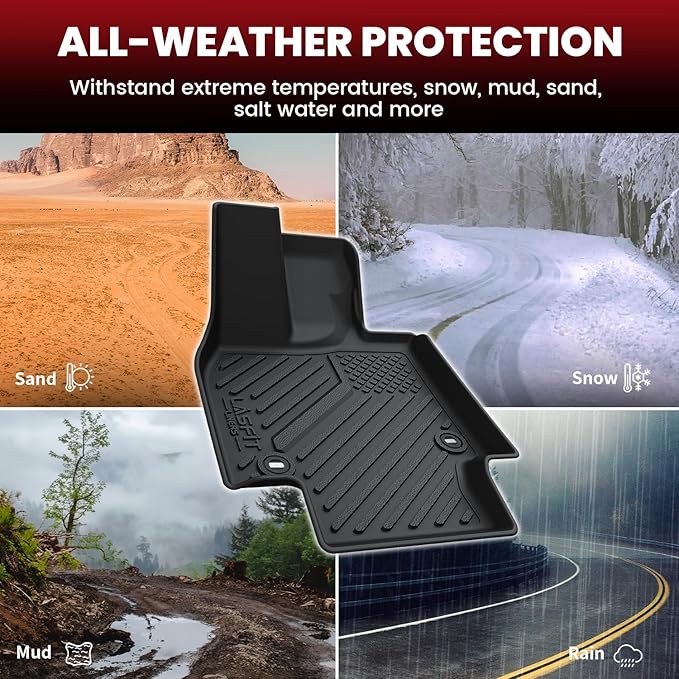 LASFIT Floor Mats & Trunk Mat for Toyota Crown 2023-2026, All Weather TPE Mats Custom Fit Floor Liners for Toyota Crown Accessories 1st & 2nd Row Full Set Car Mats and Cargo Liner, Black