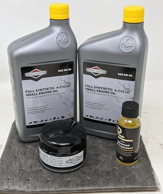 Briggs & Stratton 5W-30 (2 Quarts) Full Synthetic Engine Oil Change Kit with 492932s Filter and Fuel Treatment
