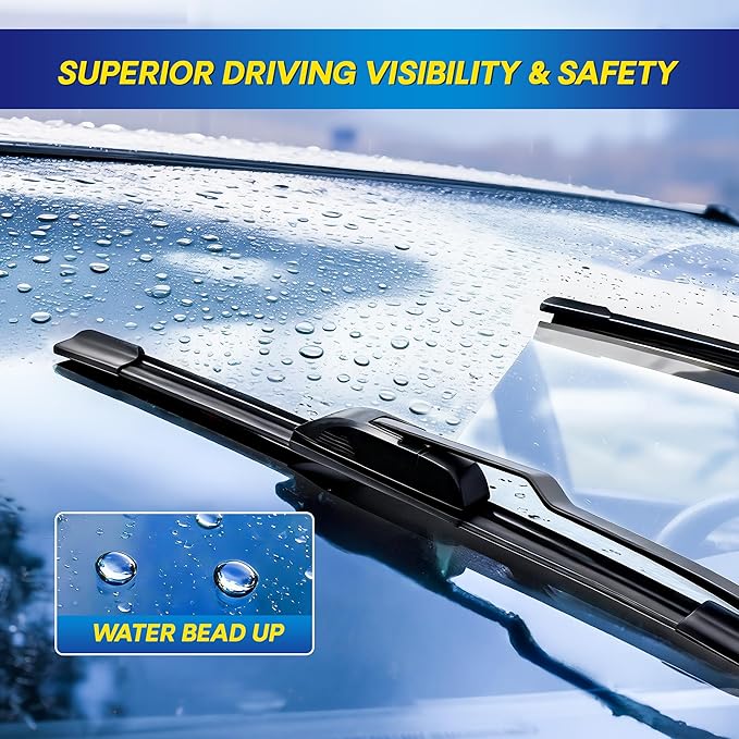 5 PLUS® Silicone Windshield Wipers Replacement for 2007-2015 MAZDA CX-9 Wiper Blades(Set of 3),Automotive Replacement Windshield Wiper Blades For My Car-26"/17"/14"