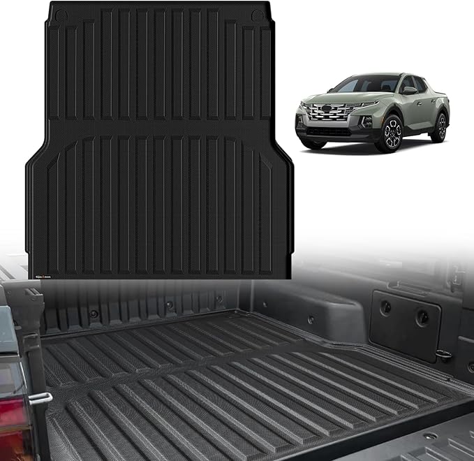 TripleAliners Truck Bed Mat Compatible with 2022 2023 2024 2025 2026 Hyundai Santa Cruz Accessories 4FT (52.1") Vehicle Bed Perfectly Flush All Weather Protection TPE Heavy Duty Pickup Cargo Mat
