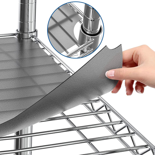 Sterling Shelf Liners Wire Rack Covers: Plastic Shelf Liner Cover for Wire Shelving: Cover Mats for Shelves in Pantry, Closet, and More: 18x48 Inch: Graphite, Set of 4