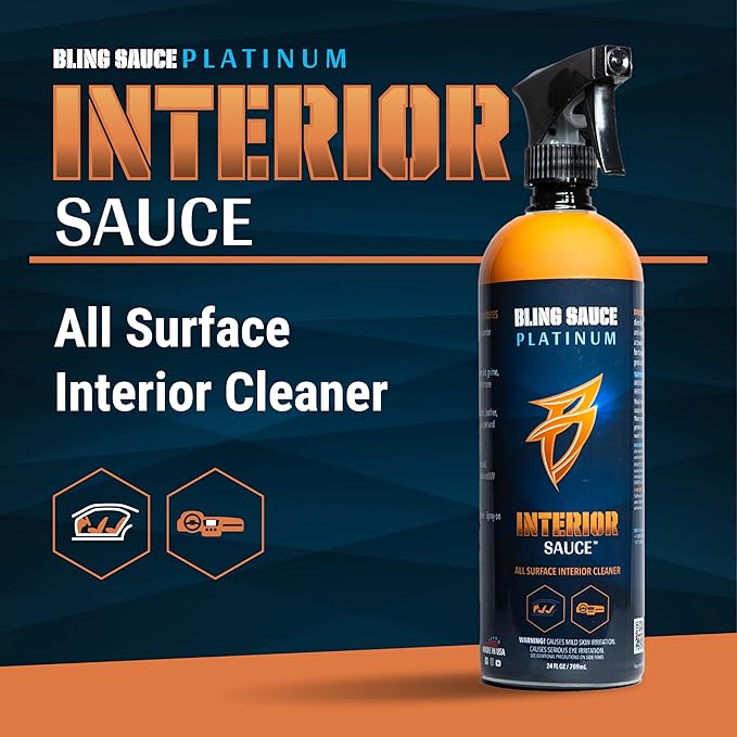 Bling Sauce Platinum Interior Sauce, All Surface Automotive Interior Cleaner for Cars, Trucks, SUVs, 24oz.