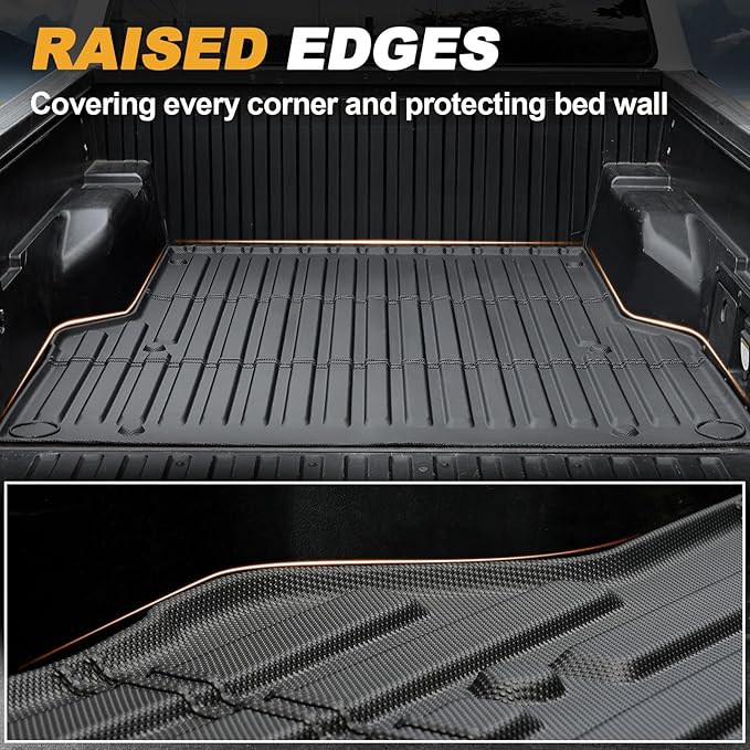 Bed Mat for Toyota Tacoma 2005-2023, All Weather Truck Bed Liner for 2023 Toyota Tacoma Accessories, 5FT TPE Cargo Liner Truck Mat