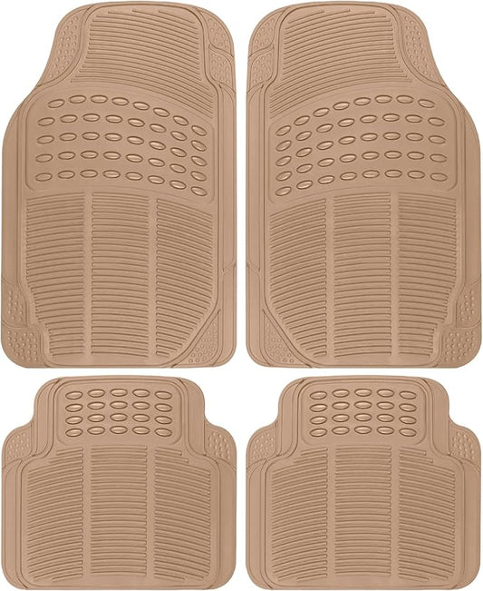 BDK Heavy Duty 4pc Front & Rear Rubber Floor Mats for Car SUV Van & Truck-All Weather Protection Universal Fit