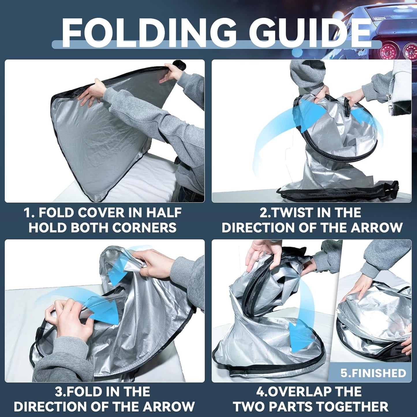 for Ford f150 2012-2014 Windshield Sun Shade - 4 Layers Car Sunshades for Front Windows Shade Cover Custom Fit f150 Sun Visor 240T Retractable Shade Blocks UV Rays Car Accessories