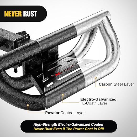 Nilight Universal Hitch Step Textured Black Drop Trailer Hitch Step Fit 2 Inch Receiver with Hitch Lock Stabilizer Towing Bar Rear Bumper Guard Rated up to 350 Lbs for Pickups Trucks Vans SUVs ATVs