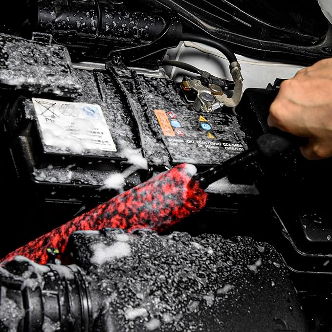 Metal Free Soft Wheel Cleaner Brush, Synthetic Wool Tire Cleaning Brush, Highly Water Absorption, Dense and Durable Tire Brush for Cleaning Wheels, Rims, Spokes, Fenders, Engines…