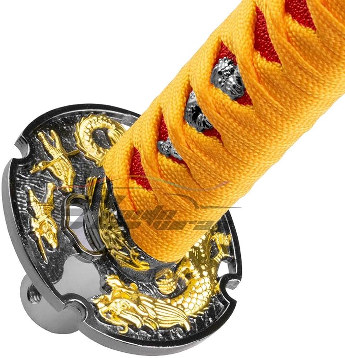 EZAUTOWRAP 26cm Orange Red Shift Knob Samurai Sword Alloy Katana with Adapter Universal
