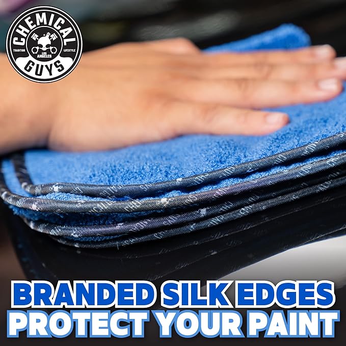 Chemical Guys Professional Grade Premium Microfiber Towels - Blue, 16" x 16", Ultra-Soft and Scratch-Free Car Detailing Cloths for Cars, Trucks, Motorcycles, and More - 3 Pack