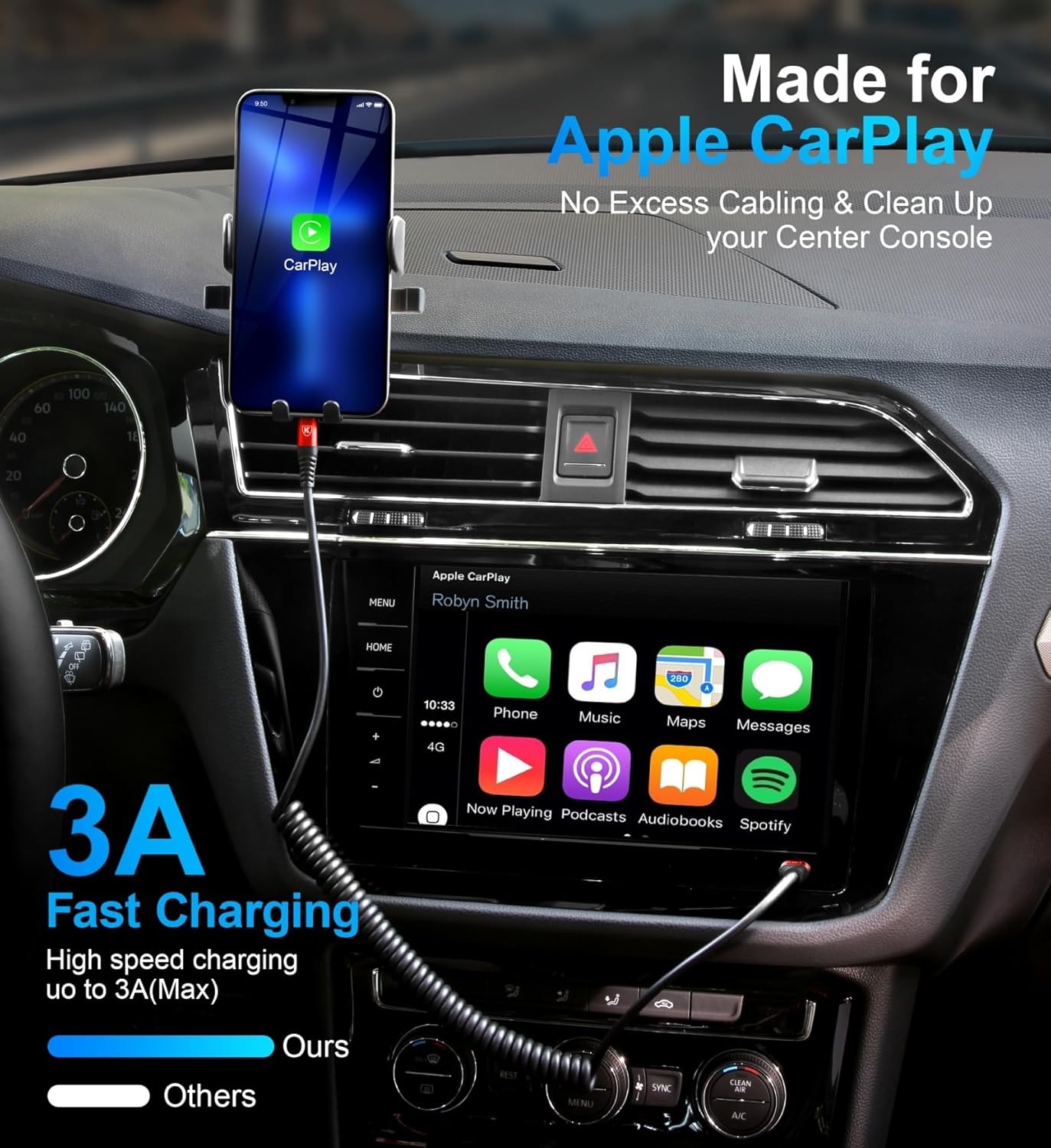 USB Type C to Lightning Cable [3FT/6FT], 2Pack Coiled iPhone Charger Cable Fast Charging for Car [Apple MFi Certified] Short USBC iPhone Cord Compatible with iPhone14/13/12/11/8/Plus/iPad/CarPlay-Red