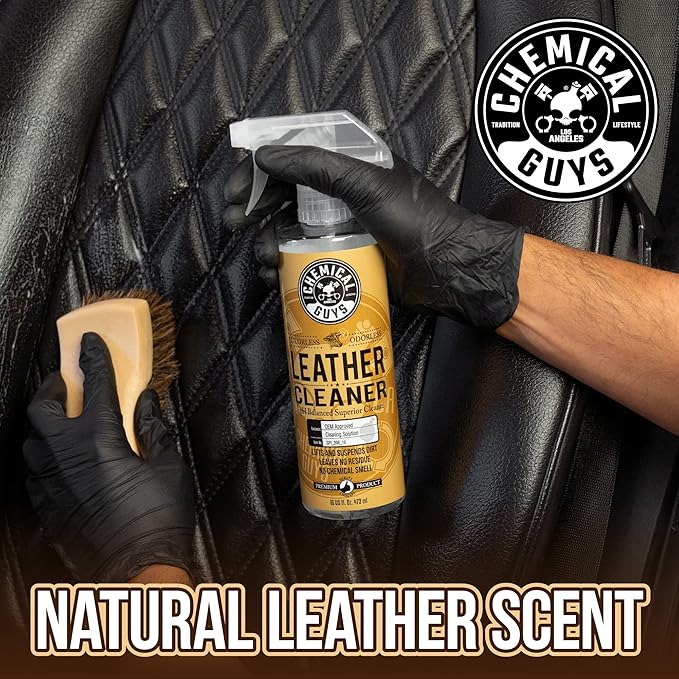 Chemical Guys Leather Cleaner, Colorless and Odorless for Car Interiors, Furniture, Boots, and More (Works on Natural, Synthetic, Pleather, Faux Leather and More), 32 fl oz - SPI_208_32