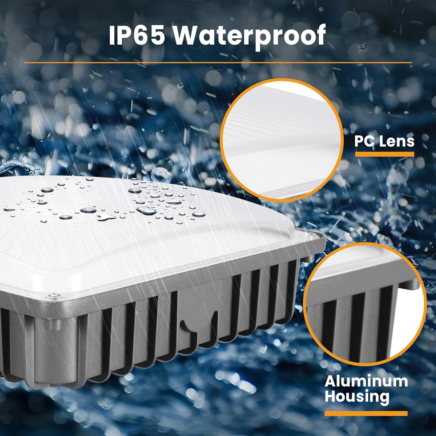 100W LED Canopy Lights 4Pack, 40/60/80/100W Selectable, 15000LM 5000K Square LED Canopy Lights Outdoor, Gas Station Carport Light for Garage Shop Warehouse, IP65, DIM, 100-277VAC, ETL Listed