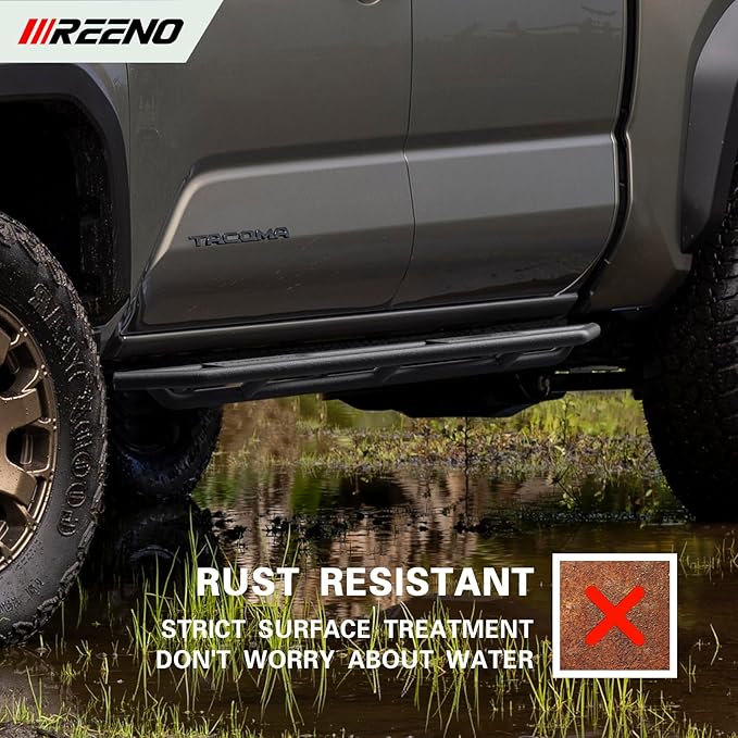 Heavy Duty Metal Running Boards Side Steps Nerf Bars Compatible with 2024 2025 Toyota Tacoma Double Cab with 4 Full Size Doors(4th Generation)