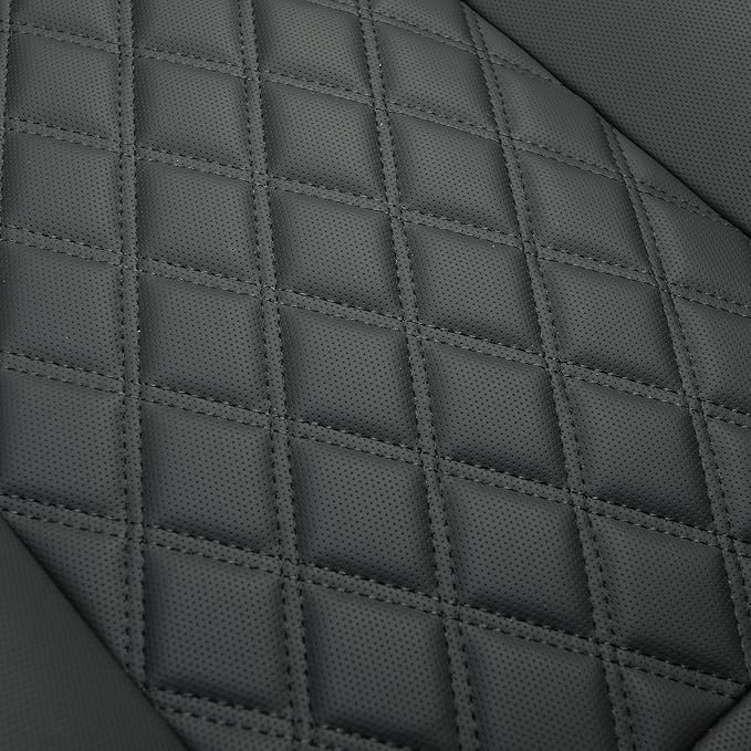 2 Pack Leather Front Car Seat Covers,Bottom Seat Covers for Cars,Driver Car Seat Cushion Cover,Luxury Seat Protectors,Waterproof,Full Wrap,for Most Vehicles,Sedan,Truck,SUV(Black)