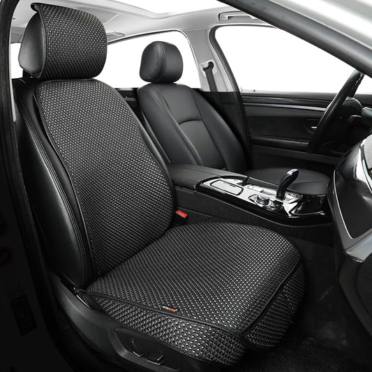 Auto Newer Car Seat Cover,Breathable Front Car Seat Cushion,Comfortable Car Seat Protector,Anti-Slip and Full Wrap Driver Car Seat Protector with Storage Pocket,Universal All Seasons(Black,1PCS)