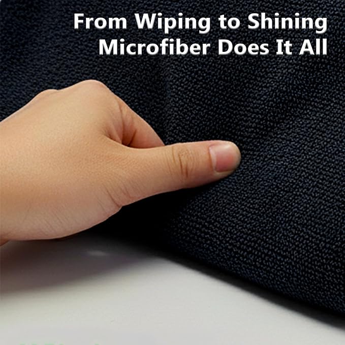 Blue Horizon Microfiber Cleaning Towels, 36-Pack Reusable Shop Towels, Ultra Soft Plush Wash-Cloths, Microfiber Detailing Cleaning Cloths for Car, Household and Commercial (Black, 16" x 16")