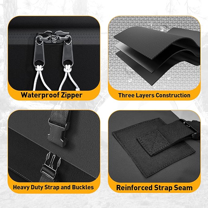 WILDROAD Rooftop Cargo Carrier - 25 Cubic Feet, 600D Ultra Anti-Tear Fabric, Waterproof Car Roof Bag with Soft-Shell, Anti-Slip Mat and 6 Door Hooks - Fits Cars with/Without Racks