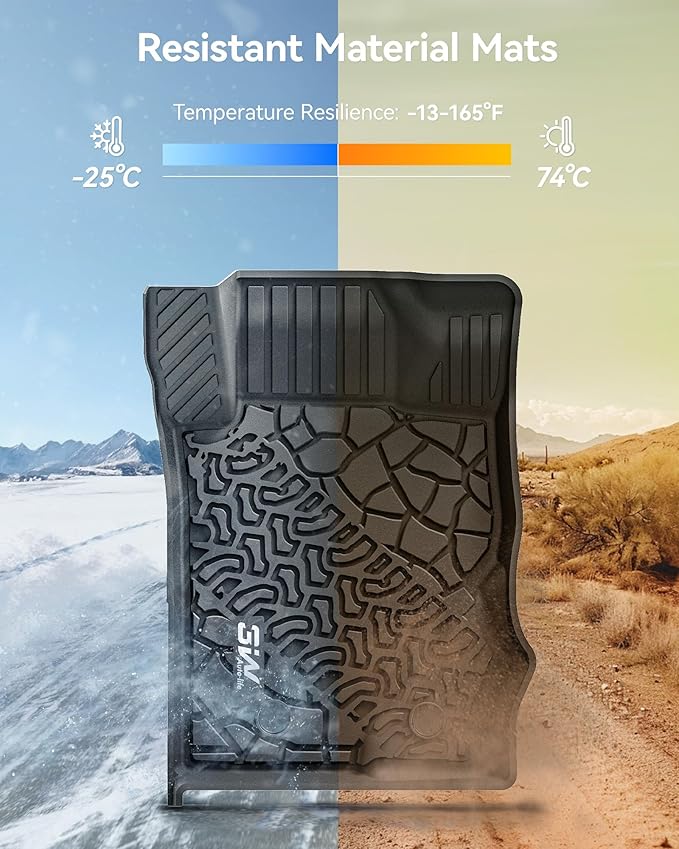 3W Floor Mats & Cargo Liner Fit for 2021-2024 2025 Ford Bronco 4 Door, TPE All Weather Custom Fit Floor Liner 1st 2nd Row and Full Set Trunk Mats, Black (Not for Bronco Sport & Rubberized Floor)