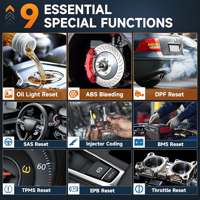 FOXWELL OBD2 Scanner NT716 Bidirectional Scan Tool, ABS SRS Transmission Engine, 9 Resets, Car Diagnostic Scanner with ABS Bleeding/SAS/Oil Light/EPB/BMS/DPF/Throttle Relearn/Injector, Black