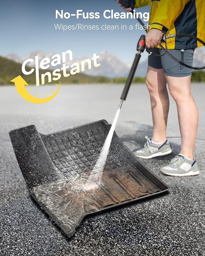 3W Floor Mats & Cargo Liner for Chevrolet Chevy Traverse 2024-2026 (Only 7 Seats) & GMC Acadia 2024-2026 (Only 7 Seats) & Buick Enclave 2025-2026, All Weather TPE Custom Fit Floor Liners