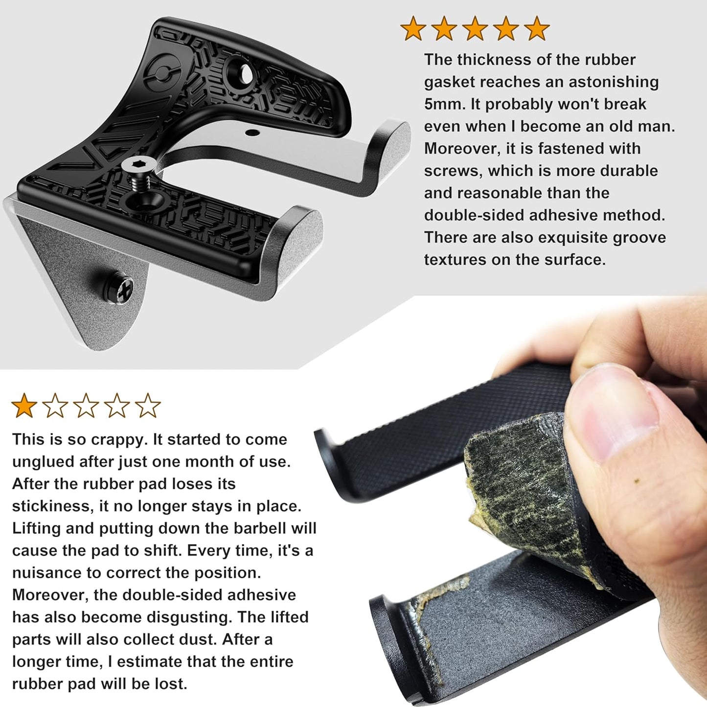 VAIIO Single Olympic Barbell Hanger,Garage Gym Bar Wall Rack,Vertical Barbell Mount Rack,Black Powder Coated,Space Saving Commercial or Home Gym Accessory,Holds Under 33mm Bar Size