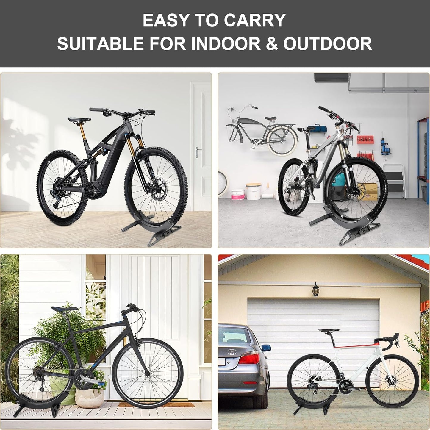 Bike Stand - Indoor/Outdoor Bicycle Rack for Home/Garage/Garden - Fits 23C-30C Mountain, Road, Gravel Bikes
