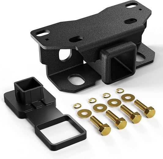 for GX460 Accessories Trailer Hitch Receiver, Class 3 Towing Hitch Kit with Cover Compatible with 2010-2024 GX460 GX 460, 2 Inch Class III Tow Hook Receiver Combo (Textured Black)