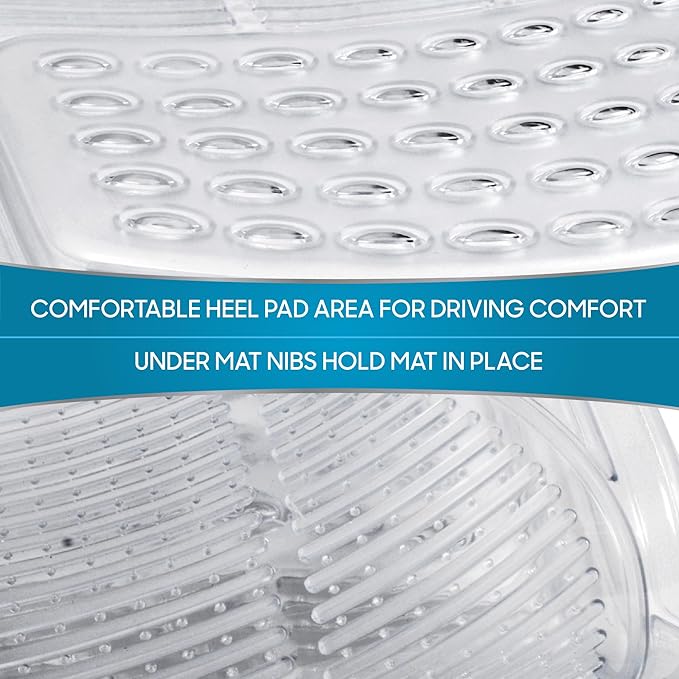 BDK 4-Piece Rubber Transparent Clear Floor Mats Heavy Duty for Front & Rear Car Truck Van SUV, All Weather Protection, Universal Fit