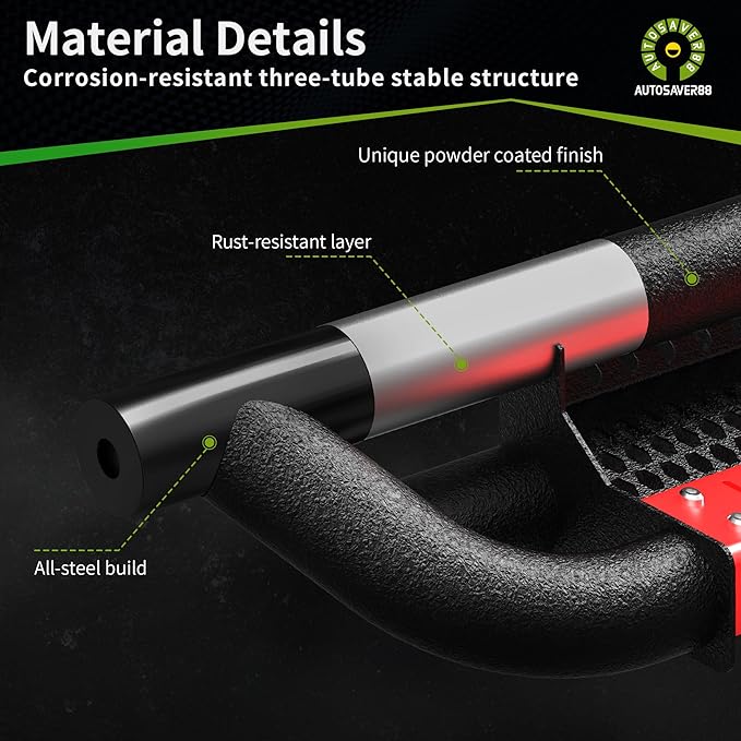 Running Boards Compatible with 2019-2025 Dodge Ram 1500 Crew Cab (Not fit 1500 Classic), Paintable Side Steps Rail, Drop Nerf Bars Carbon Steel