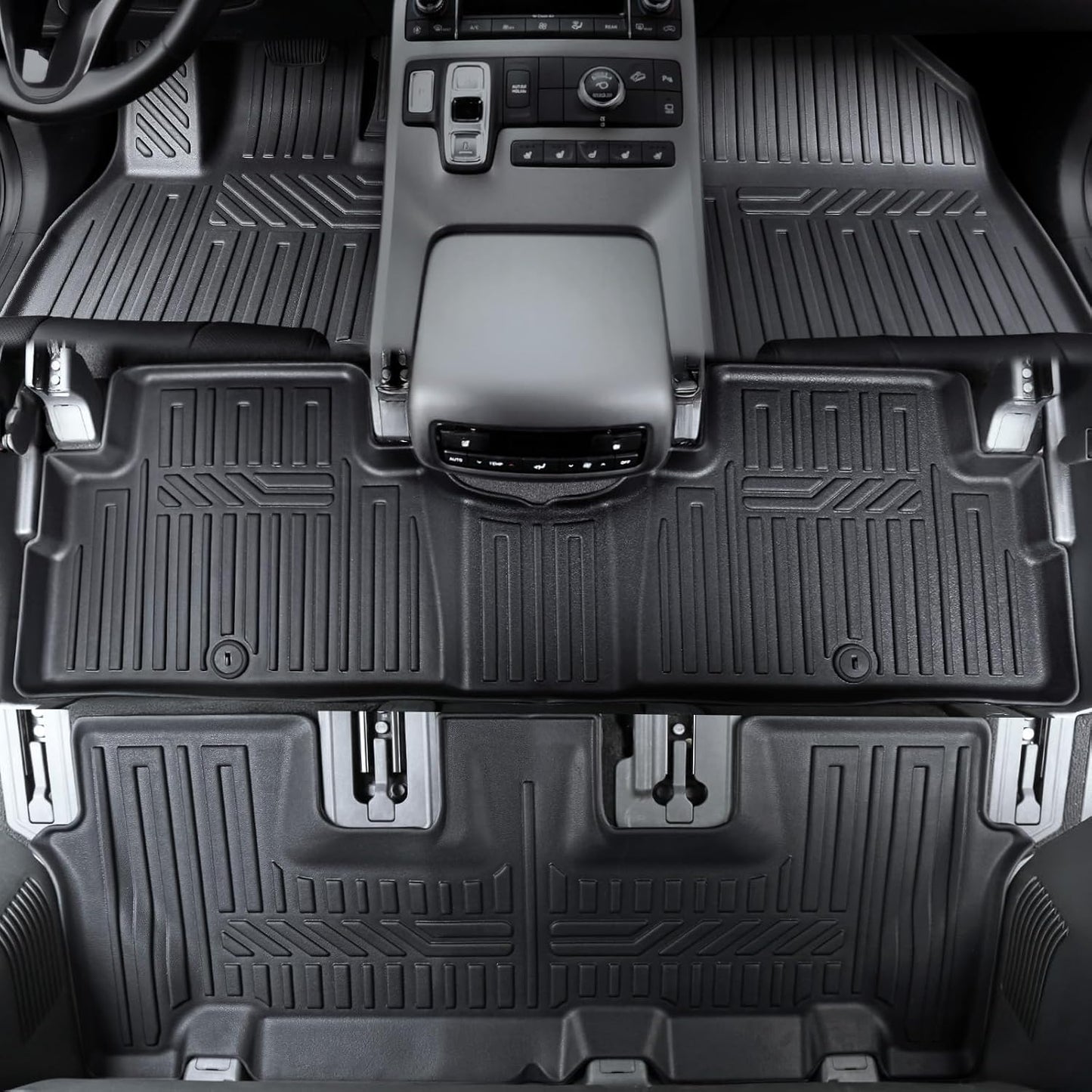 GALVAGNIATE Floor Mats for 2020-2024 2025 Hyundai Palisade 7-seat/8-seat Trunk Mat with Backrest Mat, All Weather TPE Cargo Liner Lower Cargo Mat for Palisade Accessories