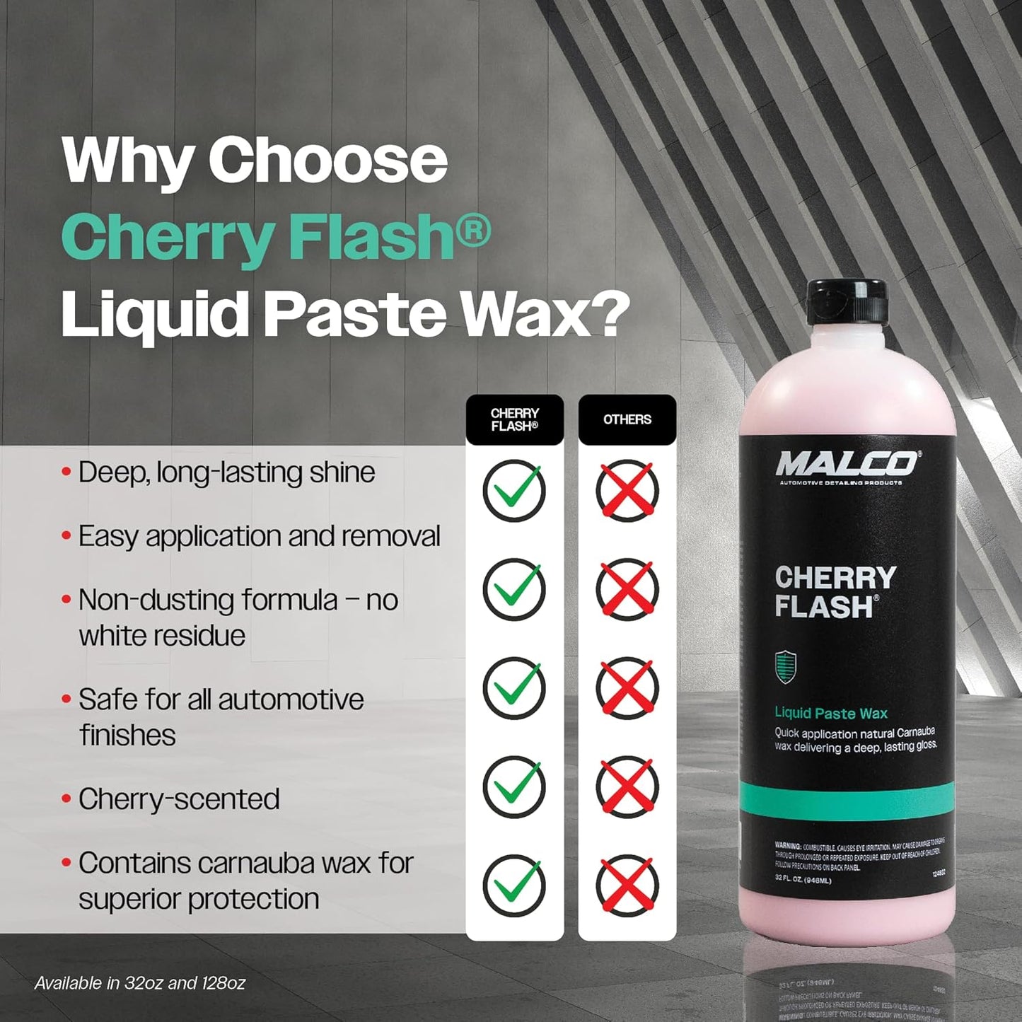 Malco Cherry Flash Automotive Liquid Paste Wax – Protect & Shine Your Vehicle/Easiest Way to Hand Wax Your Car/Lasting Gloss & Protection For Cars, Trucks, Boats and Motorcycles / 1 Gal. (124801)