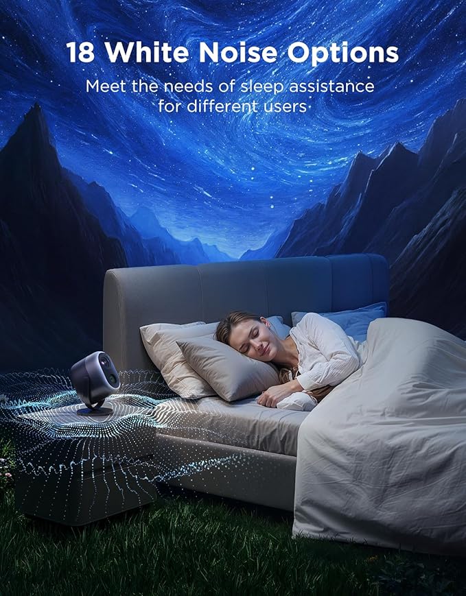 Govee Star Projector Lights, 7-Zone Colorful Nebula Effect, Work with Matter, 540ft² Coverage, LED Ceiling Lights for Bedroom, 50+ Scenes, 18 White Noise, Room Decor, Gifts for Kids, Sleep Lamp