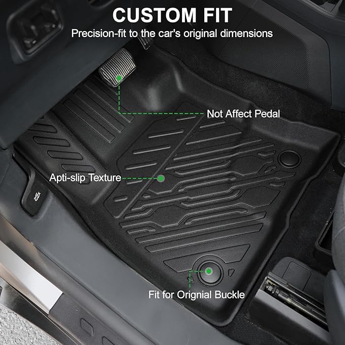Floor Mats for 2022-2026 Ford Maverick (Only Gasoline Models), TPE All Weather Protection Interior Car Floor Liners Door Sill Guards for 2025 Maverick Gasoline Accessories