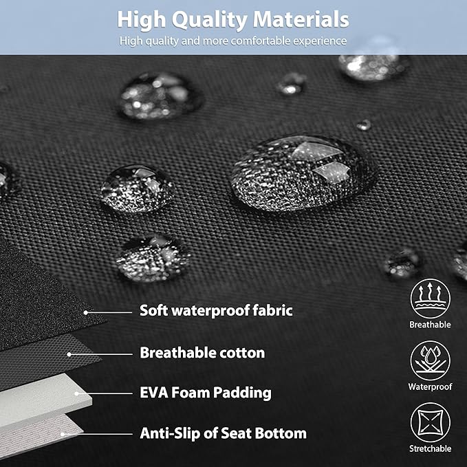 CAR PASS Waterproof Car Seat Covers Front Seats Only with 5mm Composite EVA, Neoprene Car Seat Cover with Separate Headrest Cover, Quick Setup Universal Fit for Car SUV Trucks,Airbag Compatible（Gray