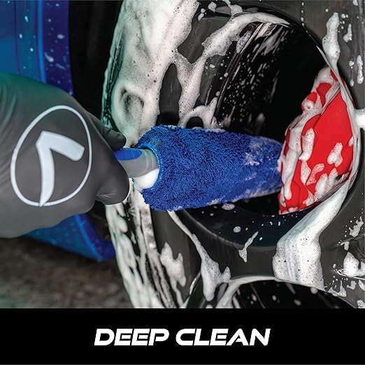 VIKING Wheel Brush or Rim Brush for Car, Metal Free, Blue, 2.5 Inch x 14.3 Inch