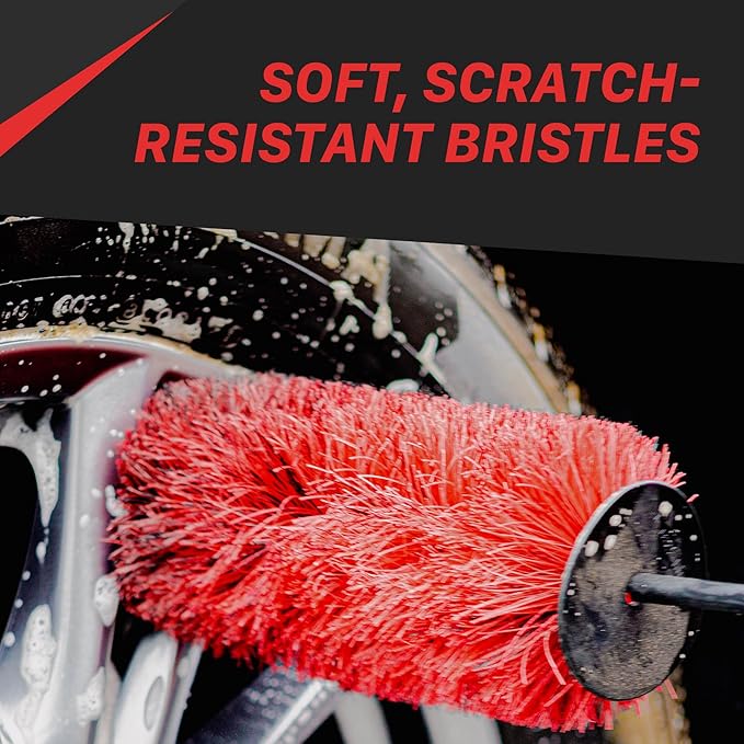 Maxshine Universal Wheel & Rim Brush Set, 2-Pack (10” & 6”) | Soft Non-Abrasive Bristles with Comfort Grip | Car Detailing Brushes for Safe Wheel & Tire Cleaning on Cars, Trucks, SUVs & Motorcycles