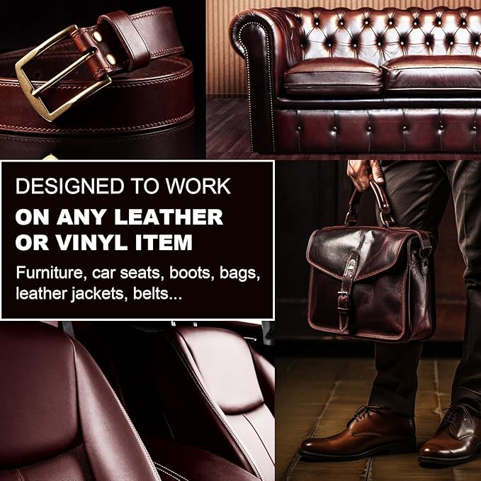 12oz Leather Recoloring Balm & 3.4oz Mink Oil Leather Conditioner kit,Black Leather Color Repair Kits for Couches, Leather Couch Paint Scratch Repair for Furniture Car Sofa Shoes Leather Dye