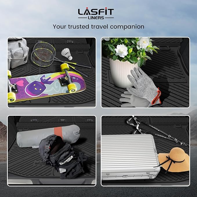 LASFIT Cargo Mat for Jeep Grand Cherokee 2011-2021 All Weather TPE Custom Fit Rear backrest Mat Trunk Seatback Cargo Liner, Black