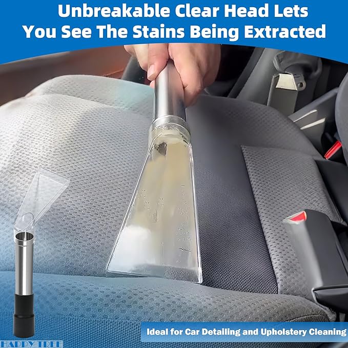 Happy Tree Universal Fit All Existing Shop Vacs with 2-1/2" &1-7/8" &1-1/4" Adapter Wet Extraction Accessory for Upholstery & Carpet Cleaning & Auto Detailing Shop Vac Extractor Attachment Hose Kit