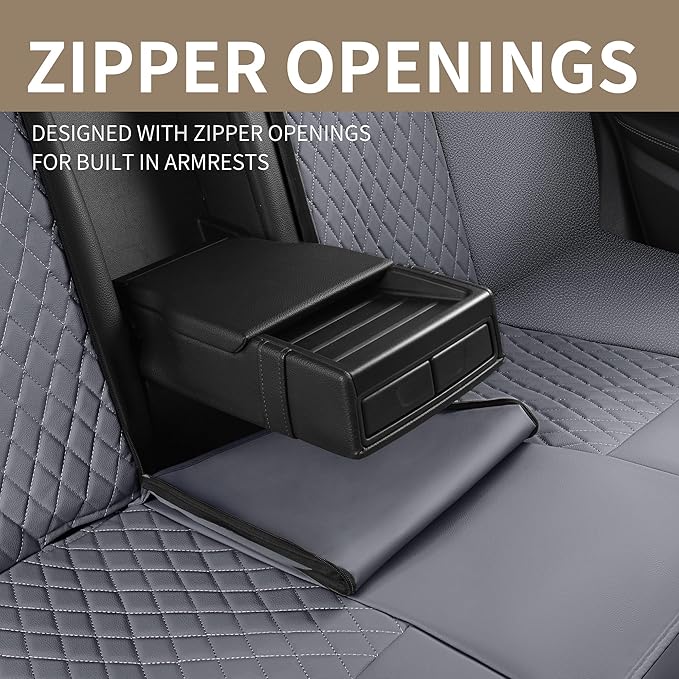 Seat Covers for Car,Breathable and Waterproof Car Seat Covers,Premium Automotive Airbag Compatible Universal Fit for Cars Sedans SUVs Vans and Trucks(Full Seat,Grey,N1)