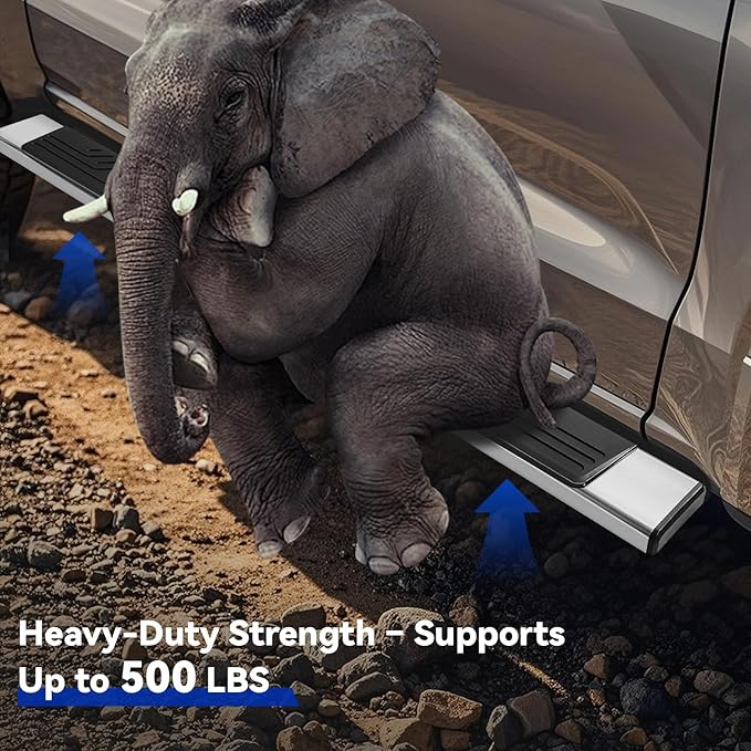 6.5" Running Boards Compatible with Dodge Ram 1500 2019-2025 Crew Cab (Only Fit New Body Style),Side Steps for Truck,Mirror Stainless Steel Nerf Bars