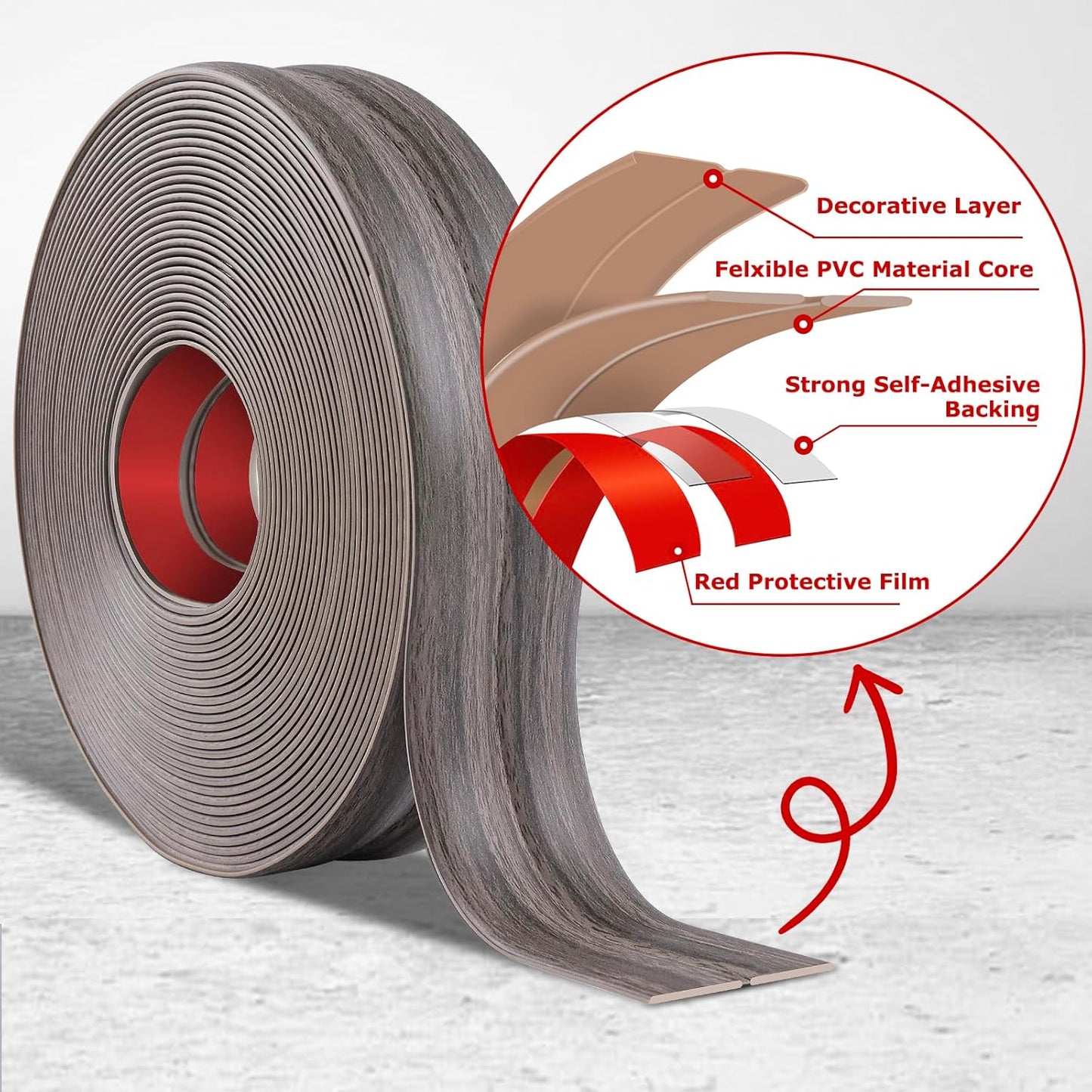 Flexible Wall Corner Protector Moulding Trim Peel and Stick Wall Corner Guards Edge Protector Self Adhesive Molding Trim Strip for Edge Ceiling (Brown Walnut Wood Grain, 1.6 in x 40 Ft)