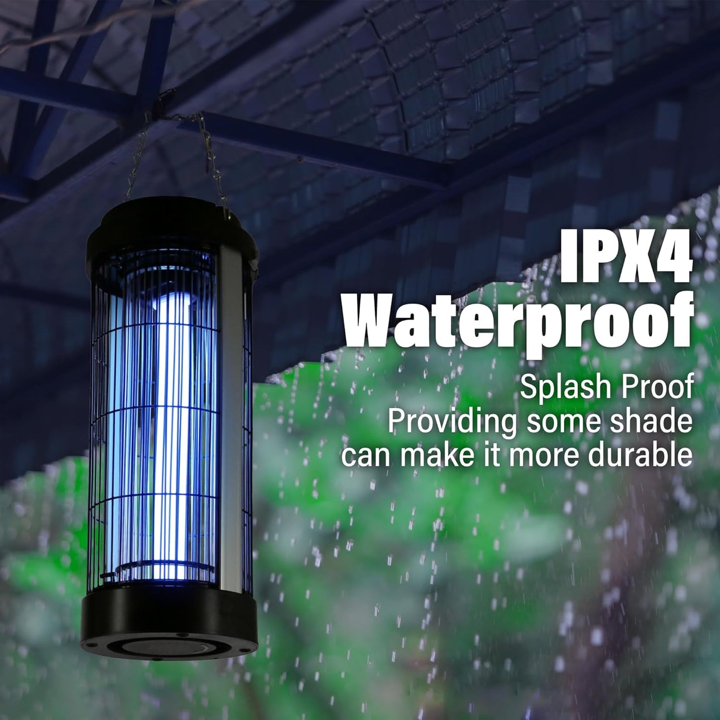 Small Bug Zapper Indoor for 3000 Sq.Ft. with 13FT Power Cord, 3000V Instant Killing Grid Removable Hanging High Power Outdoor Mosquito Killer, Fly Trap Lamps for Front Porch Backyard Outdoor